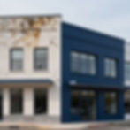 Building transformation with new blue paint