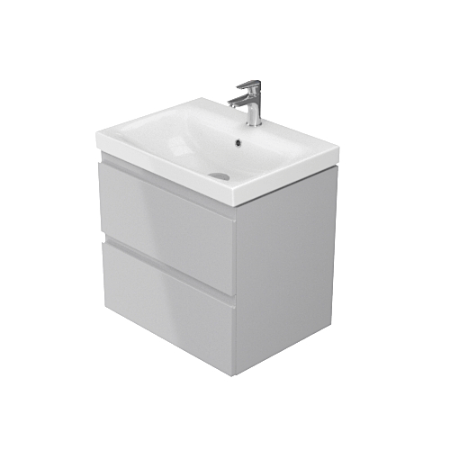 Muduo 24 in. Wall Mount Cabinet Base with 2 Soft Close Drawers (Gray)