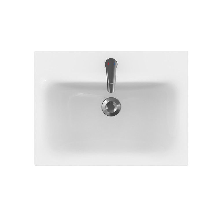 Thumbnail: Moduo 24 in. Square Countertop Sink - White