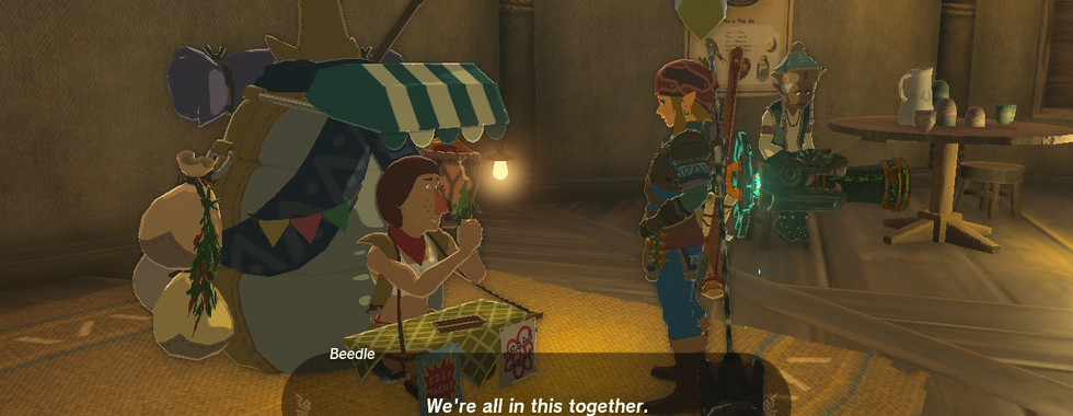 Beedle with his shop.