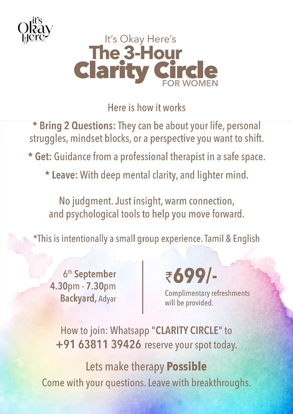 The 3 Hour Clarity Circle: For Women