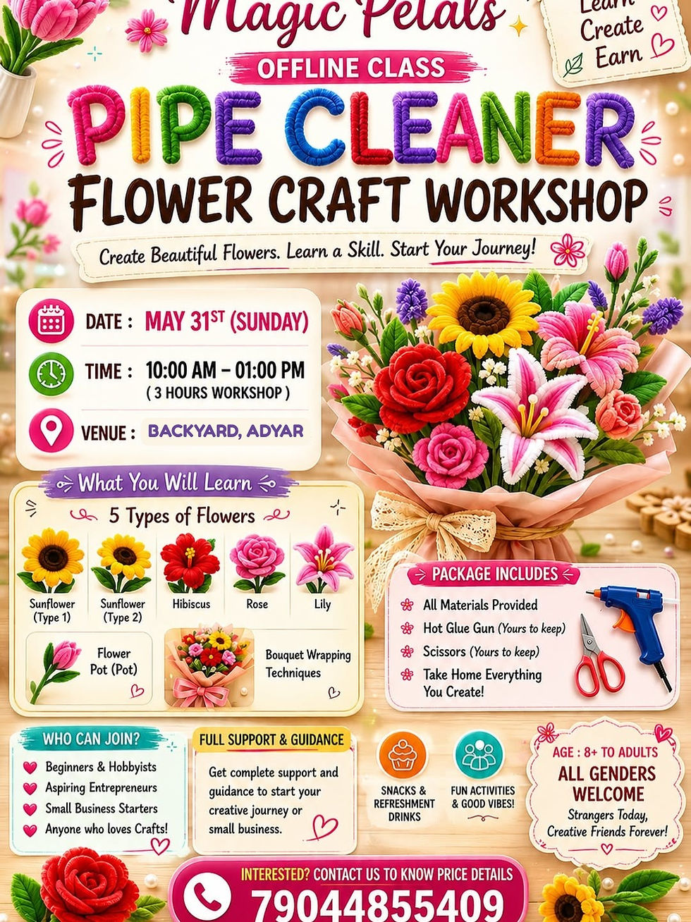 Pipe Cleaners - Flower Craft Workshop 🌸