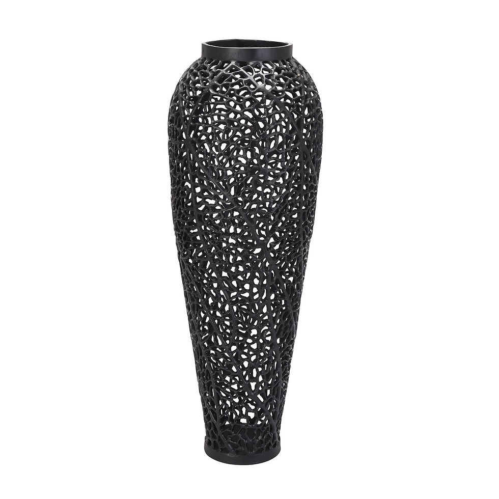 Thumbnail: Black Cast Lattice Large Vase