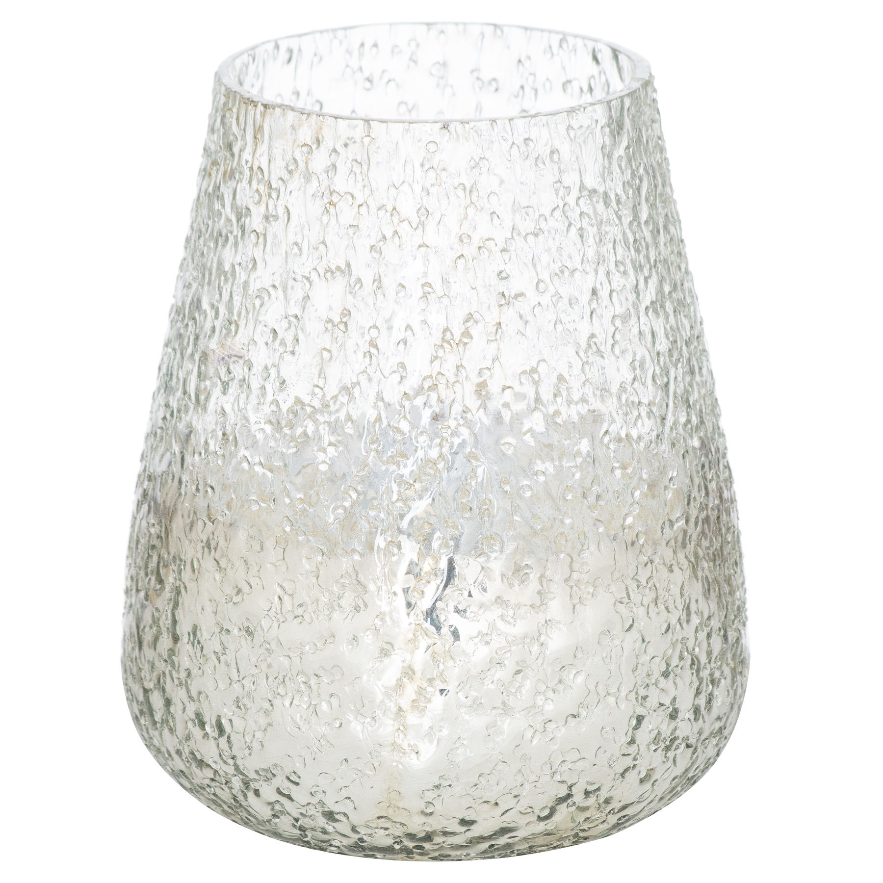Lustre Silver Domed Candle Holder