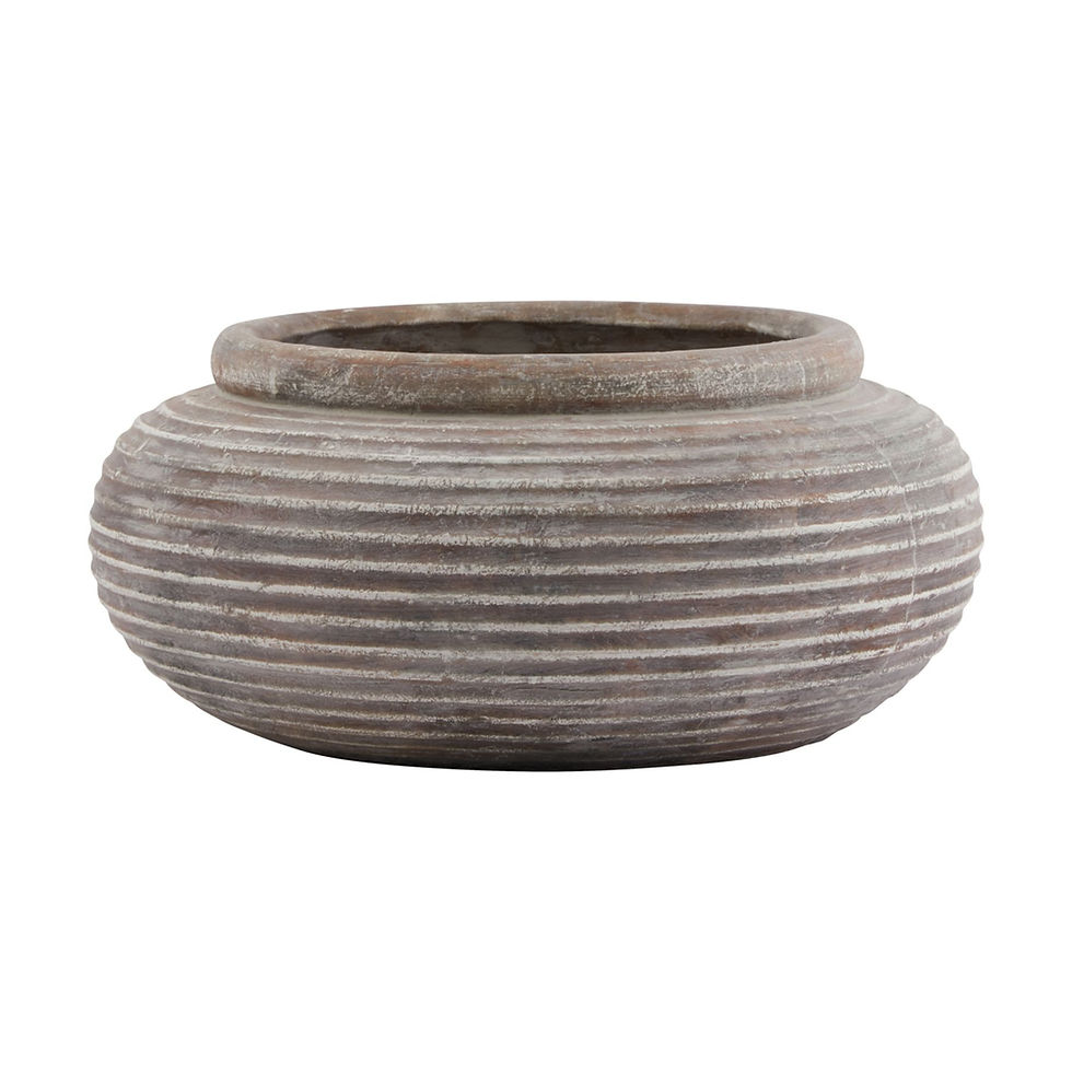 Thumbnail: Siena Brown Round Ribbed Planter