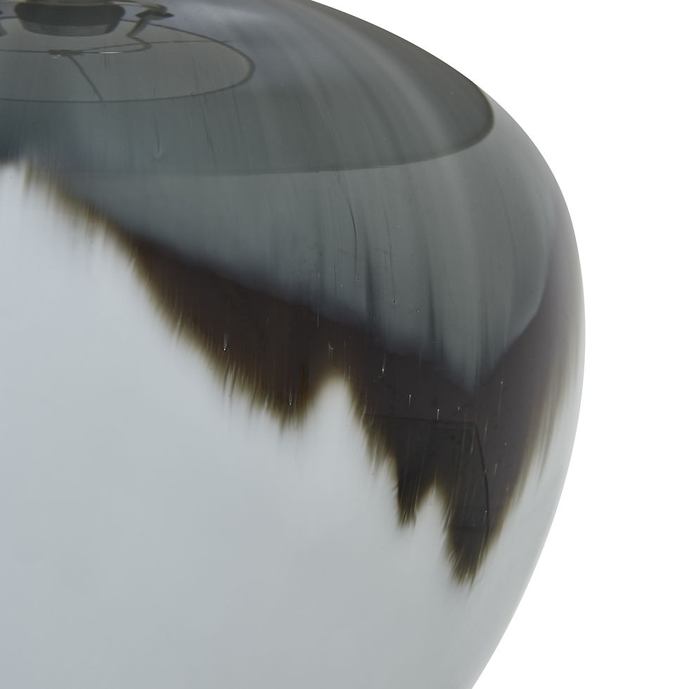 Thumbnail: Grey Glass Table Lamp With Linen Shade