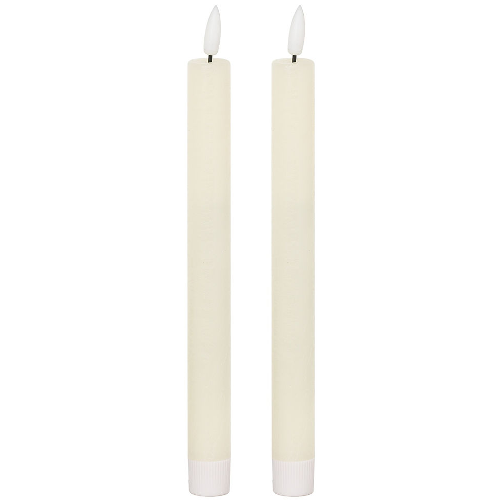 Luxe Collection Natural Glow S/ 2 Ivory LED Dinner Candles
