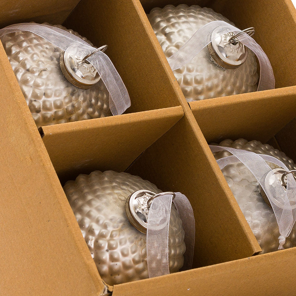 Thumbnail: Metallic Silver Honey Comb Set Of 4 Large Baubles