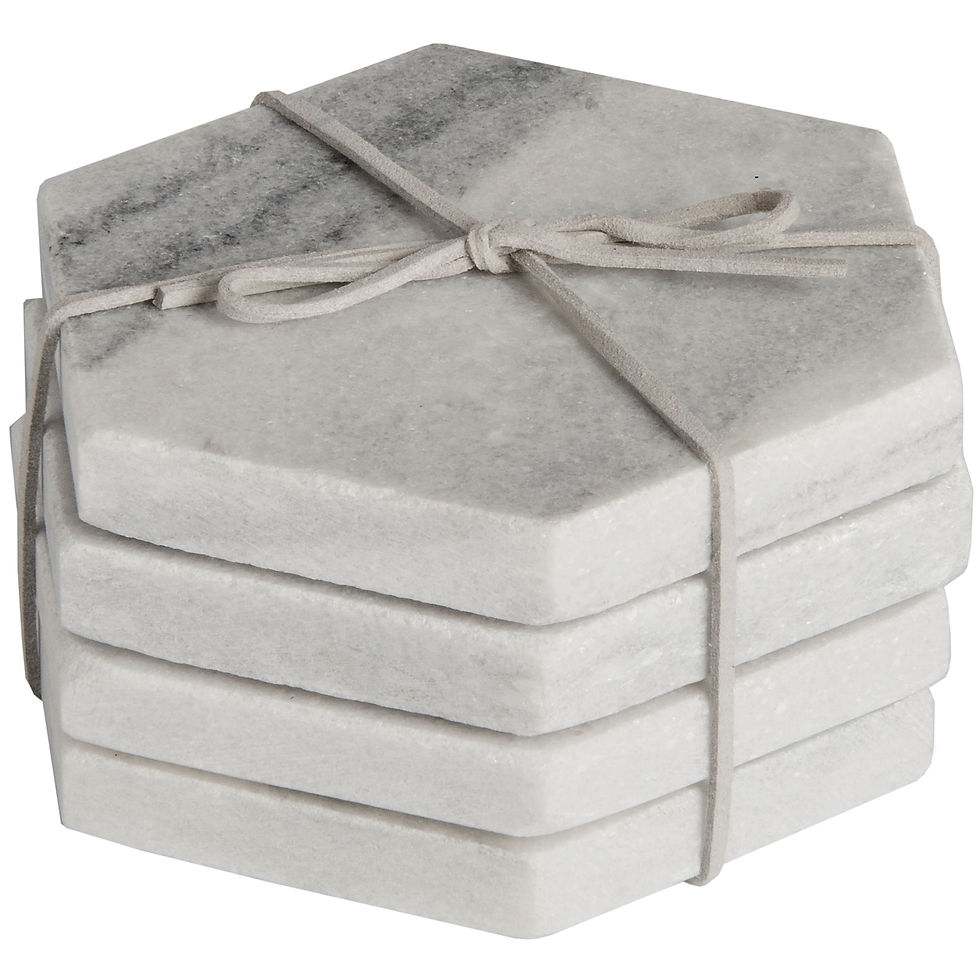 Thumbnail: Grey Marble Hexagonal Coasters