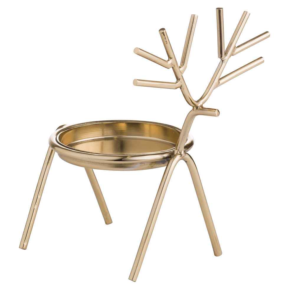 Gold Stick Reindeer Candle Holder