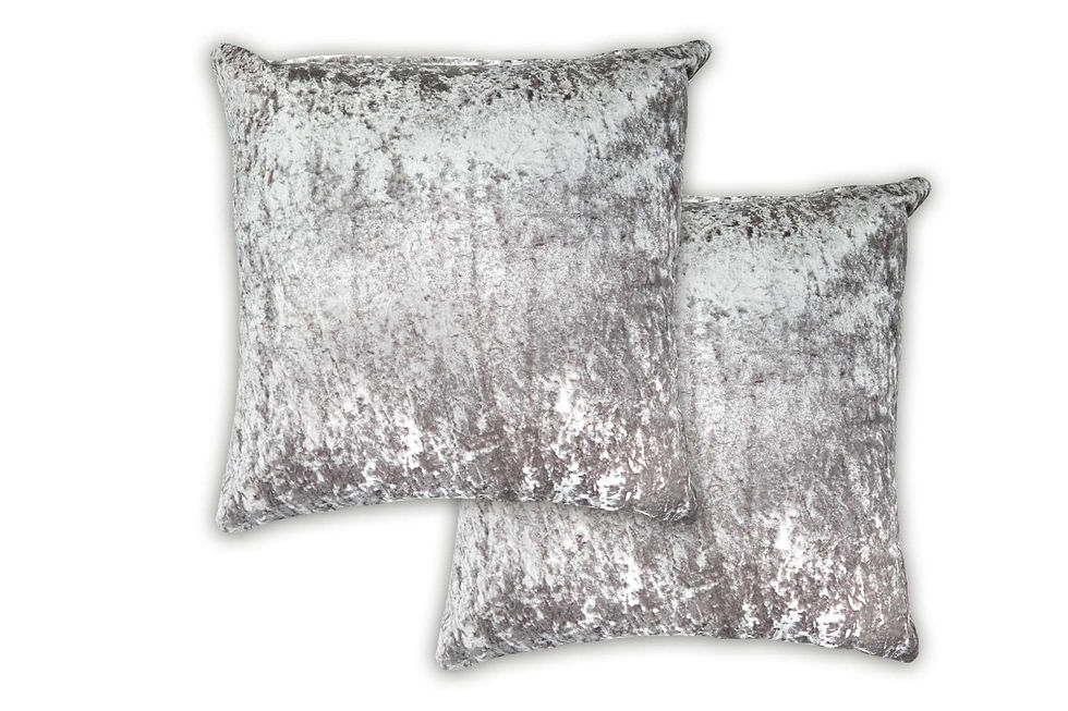Crushed Velvet (Set of 4) - Luxury Cushion Cover in Silver-17x17" (43x43cm