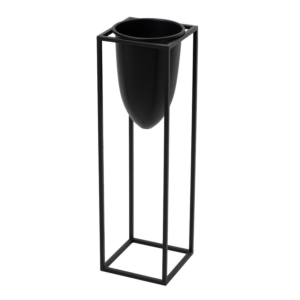 Thumbnail: Matt Black Bullet Planter On Black Frame