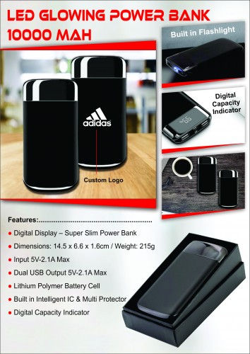 Led Glowing Power Bank 10000 Mah