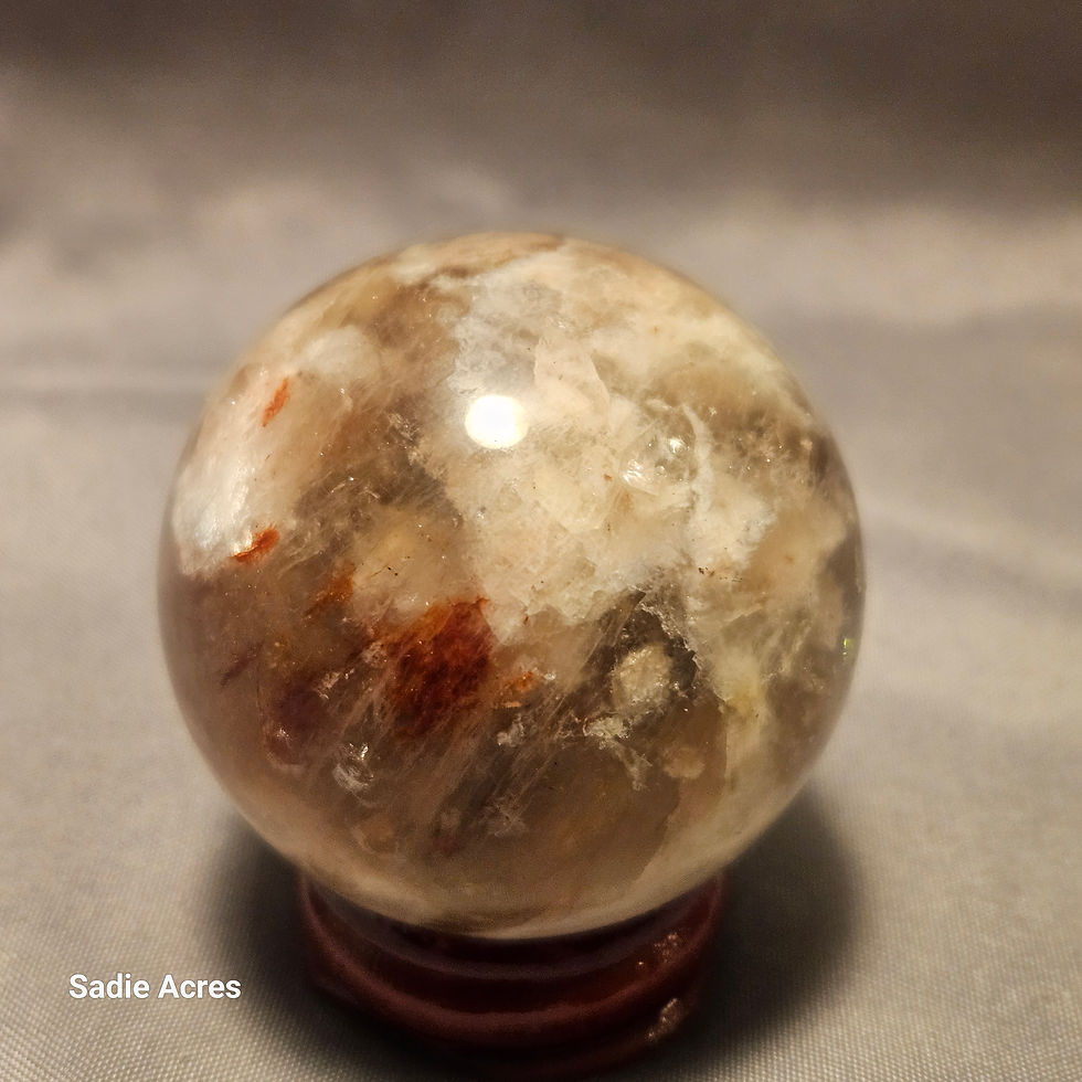 Thumbnail: Hand-selected Yopalite crystal gemstone sphere on a stand