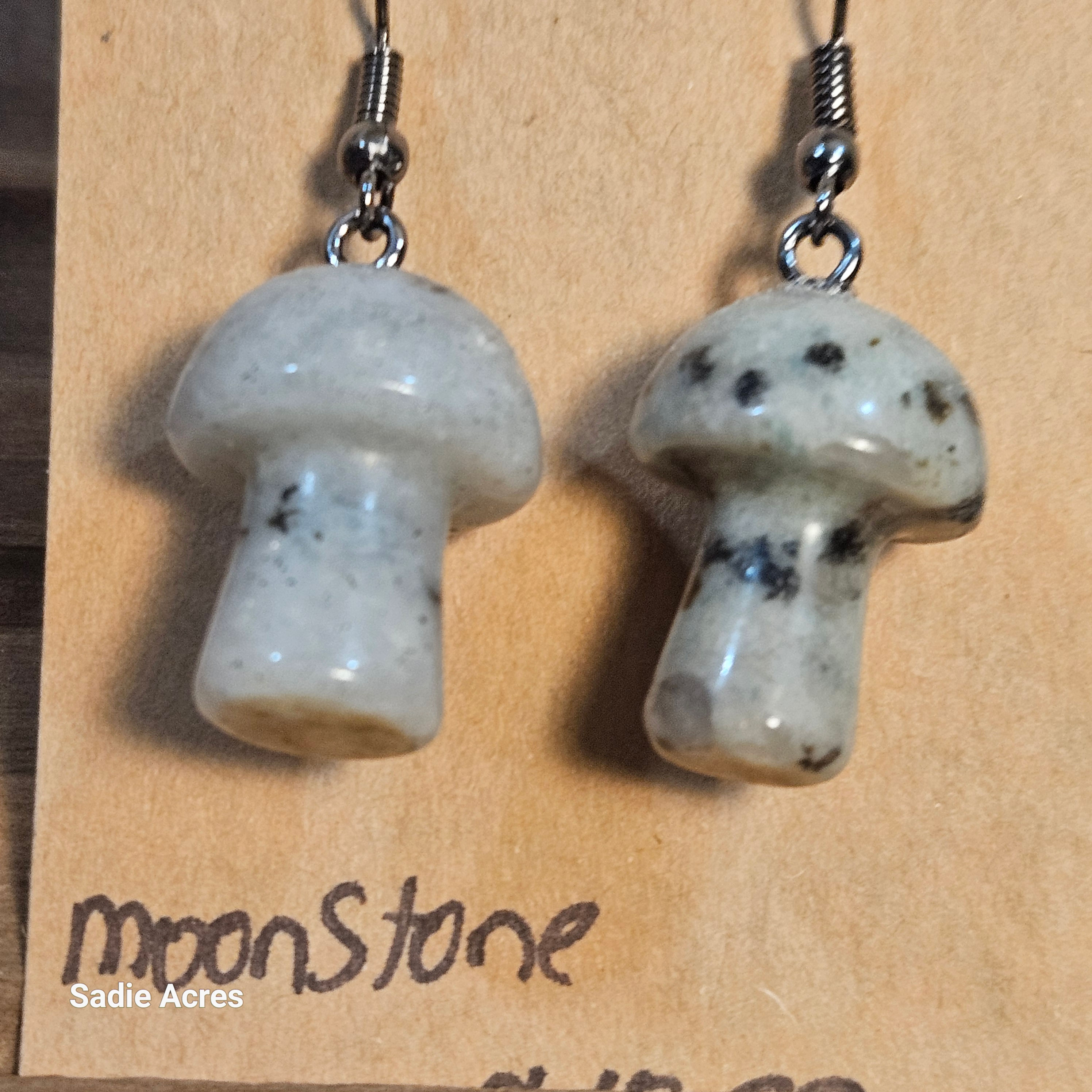 Moonstone Mushroom Earrings