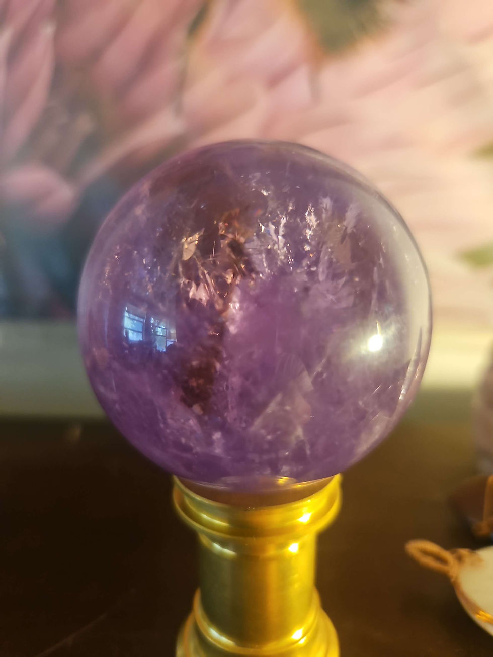 Amethyst crystal sphere