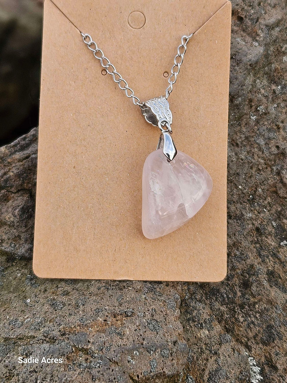 Rose Quartz Tumbled Pendant