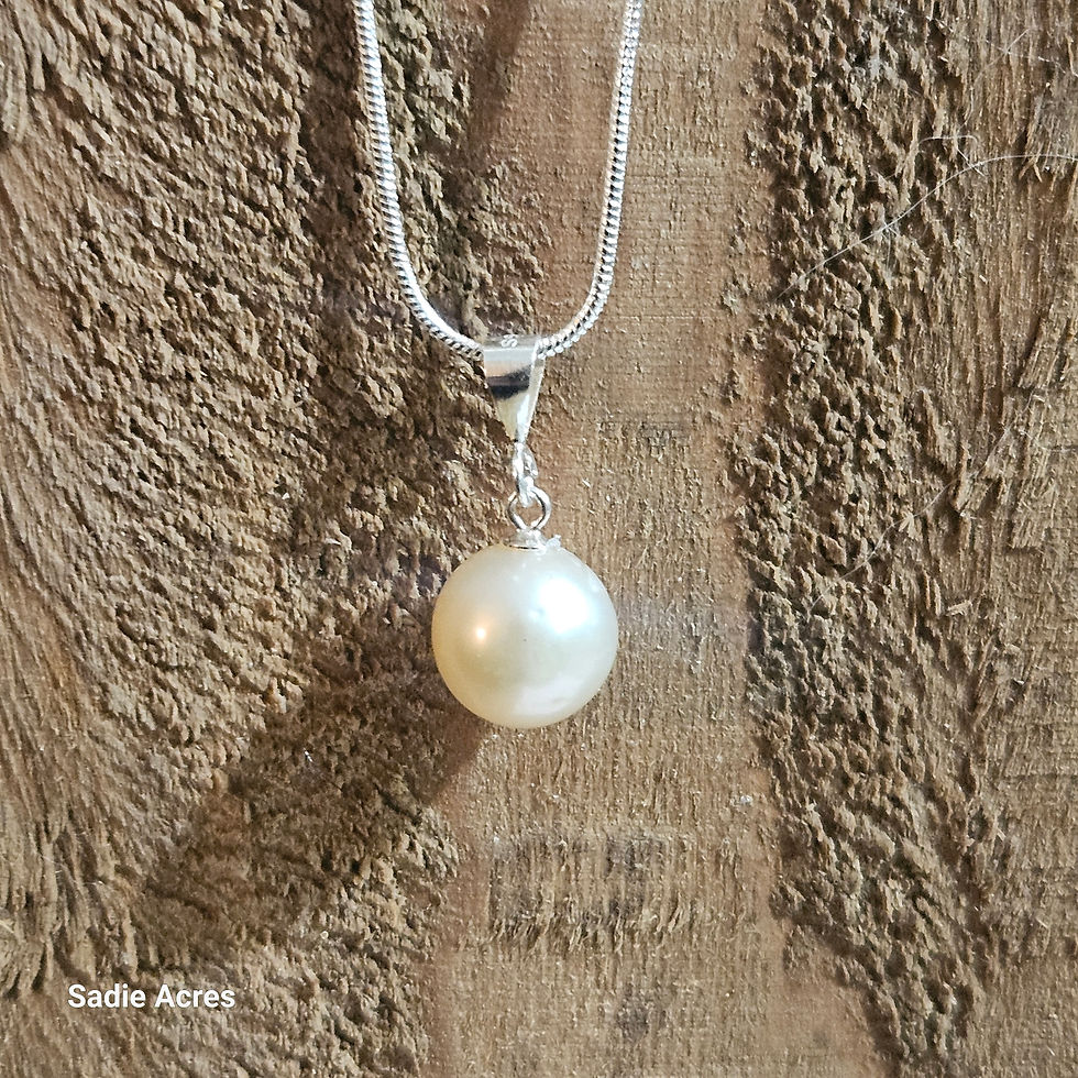 Thumbnail: Edison Freshwater Pearl Necklace #2, 10mm pearl pendant on silver chain