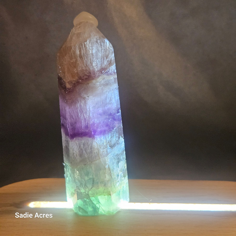 Thumbnail: Hand-selected crystal tower with purple and green bands