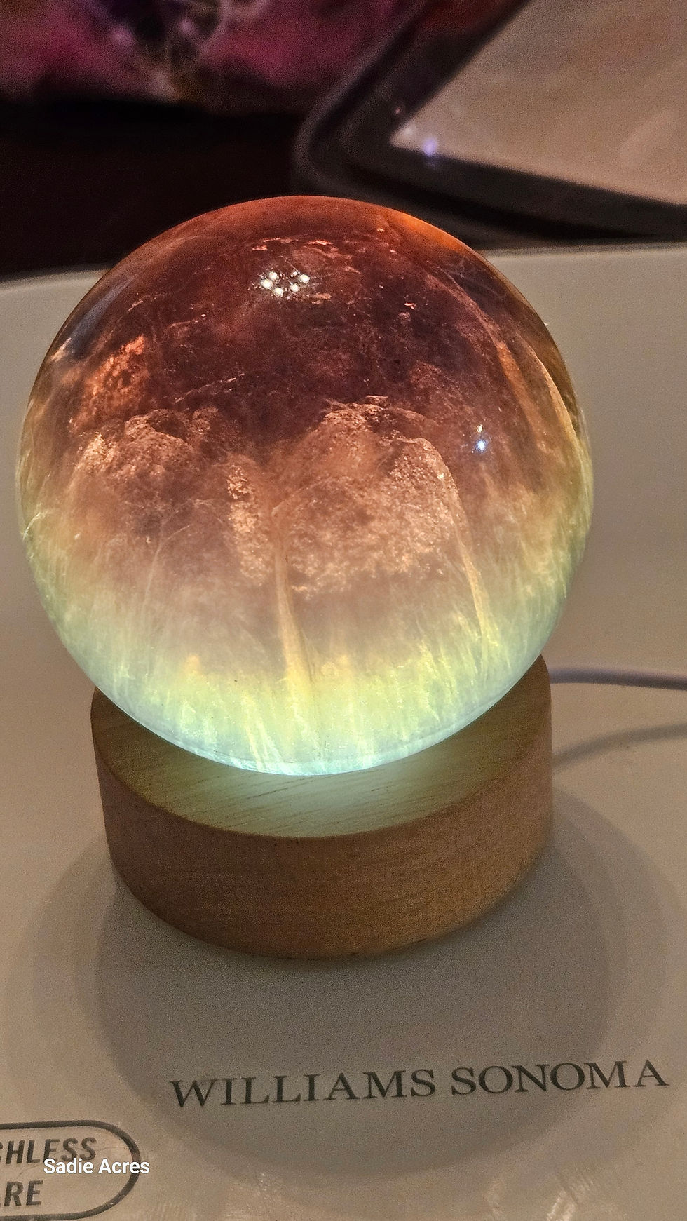 Thumbnail:  Large Needle Fluorite w/Light Stand