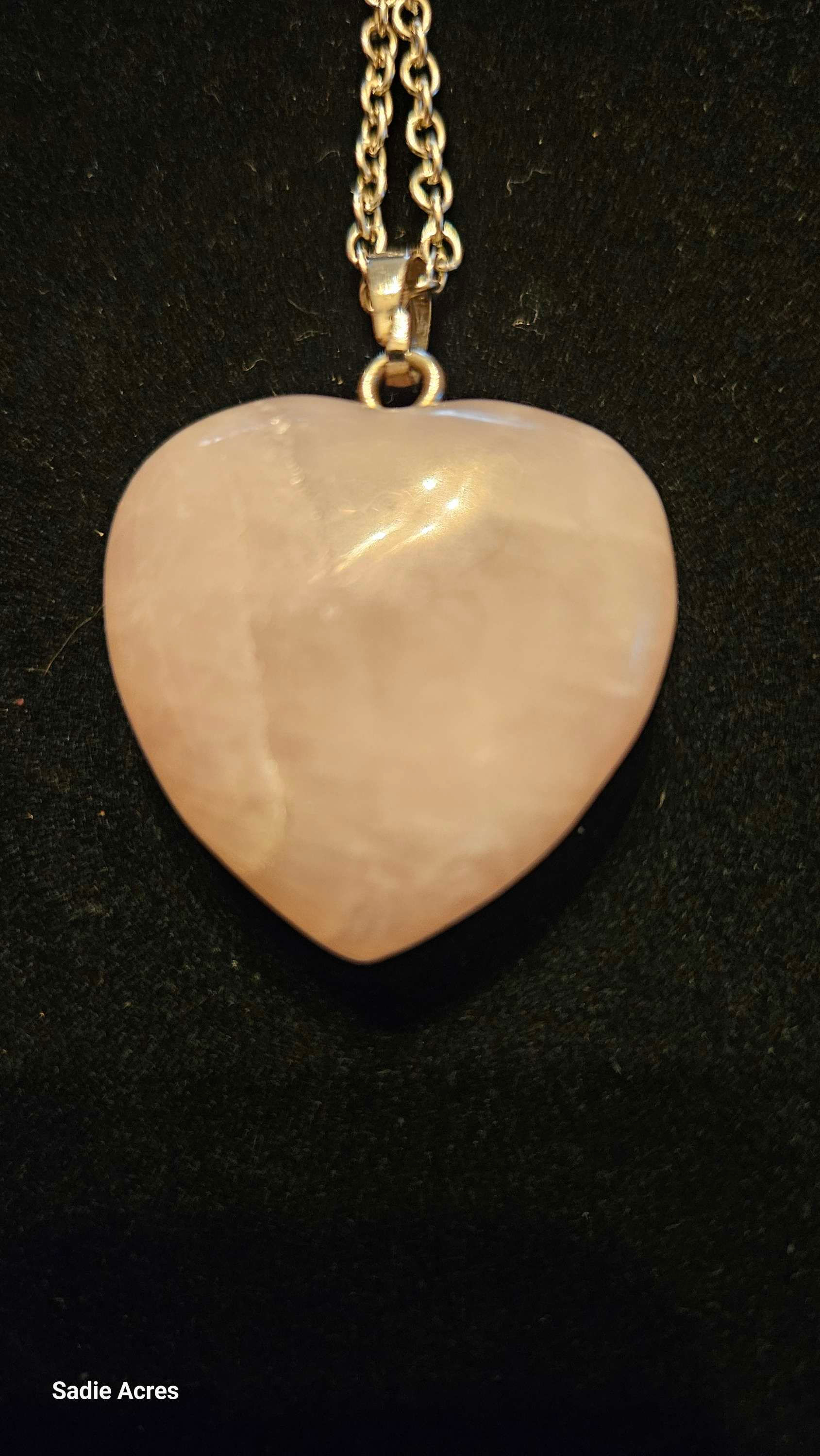  Rosie Quartz Heart Pendant