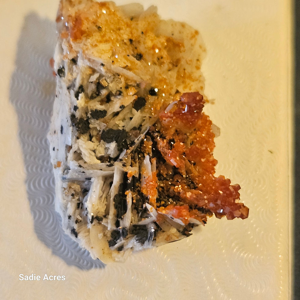Thumbnail: Vanadinite with Barite crystal specimen
