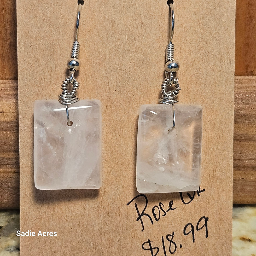 Thumbnail: Rose Quartz earrings, $18.99