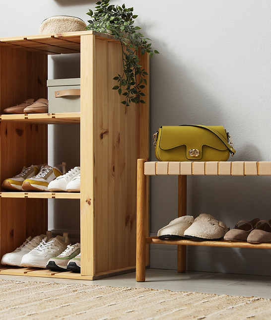 organised hallway with storage solutions