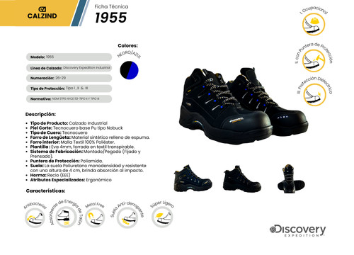 Bota Industrial Discovery Expedition Blackwood 1955 Negro