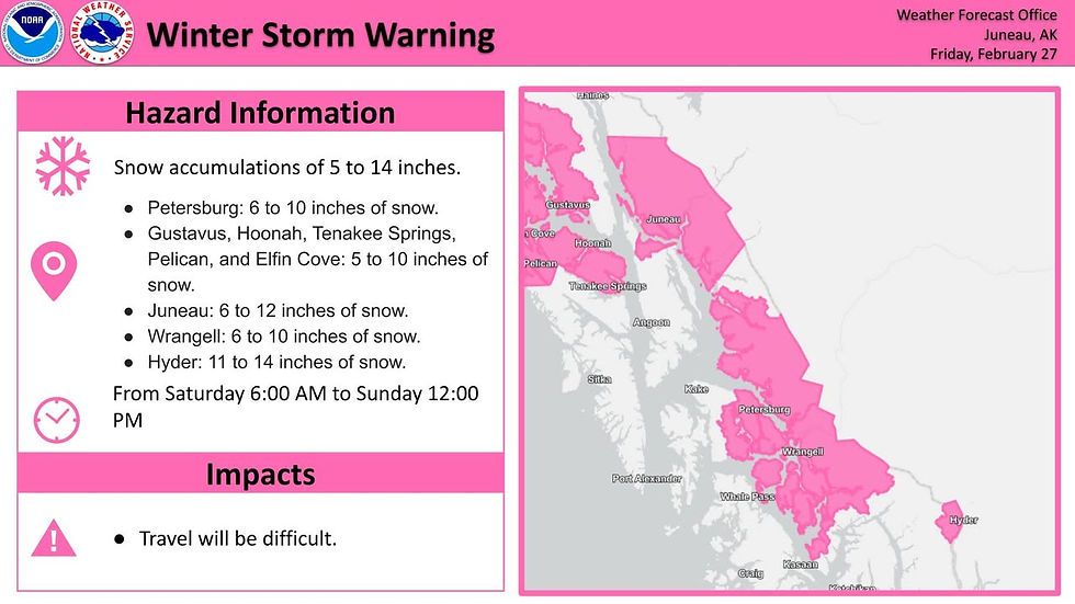 Up to 12" of snow expected in Juneau this weekend