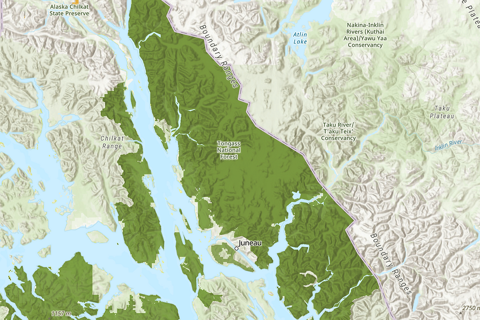 A map shows public lands a conservation group claims will be eligible for sale under the current version of a budget bill being considered by the U.S. Senate. (U.S. Department of Commerce map)