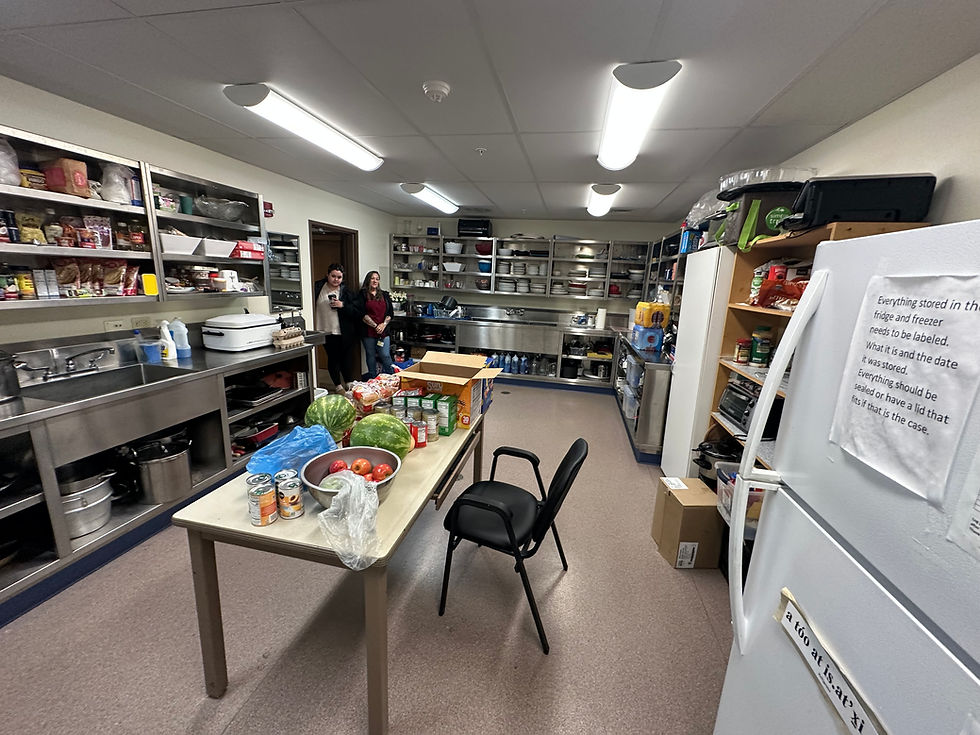 The communal kitchen at Forget-Me-Not Manor on July 3, 2025. (Mark Sabbatini / Juneau Independent)
