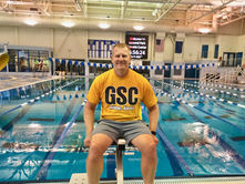 Scott Griffith steps away from the pool deck