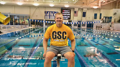 Scott Griffith steps away from the pool deck