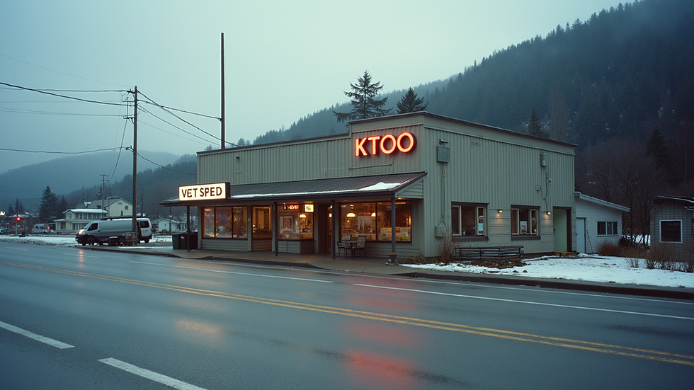 Eye-level view of the KTOO building in Juneau, Alaska