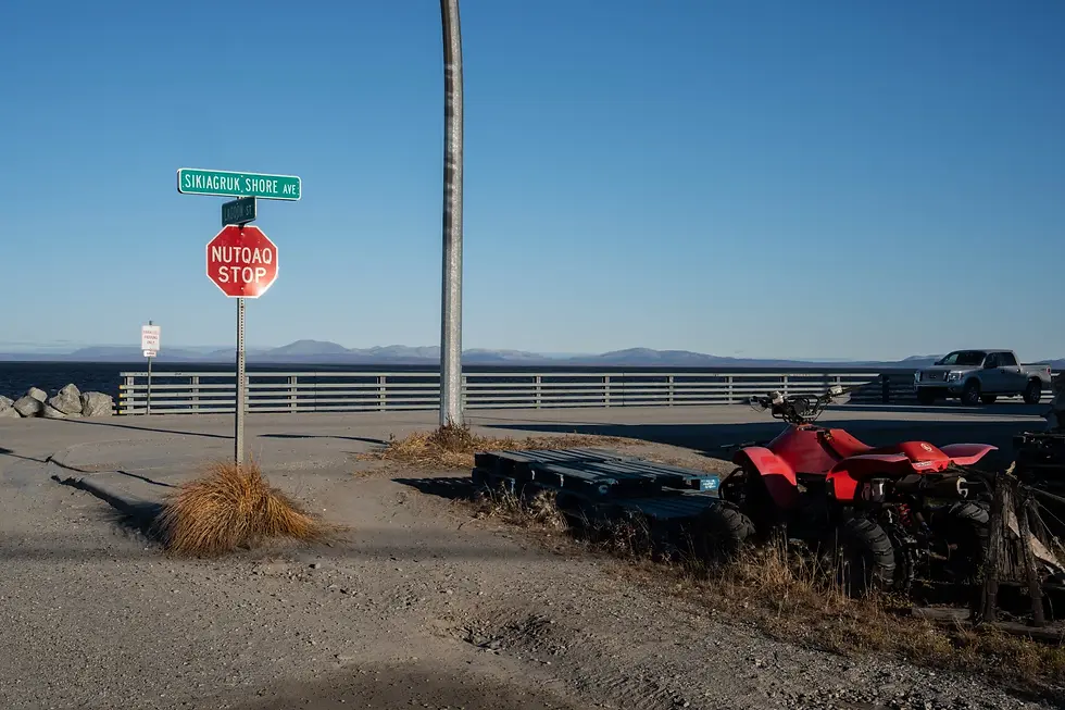 A four-wheeler sits idle in Kotzebue, Alaska, Saturday, Sept. 27, 2025. (AP Photo/Annika Hammerschlag)