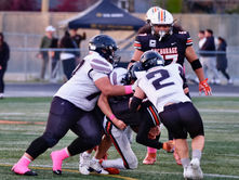 Crimson Bears play final regular season football game against familiar foe