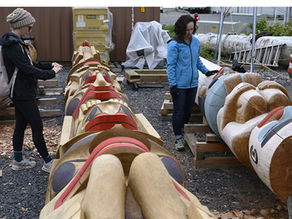 Carvers finish up their work for historic totem raising July 18-20