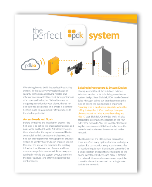 The Perfect PDK system sheet