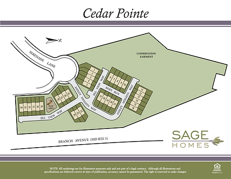 Cedar Pointe community site plan in Clinton, Maryland.