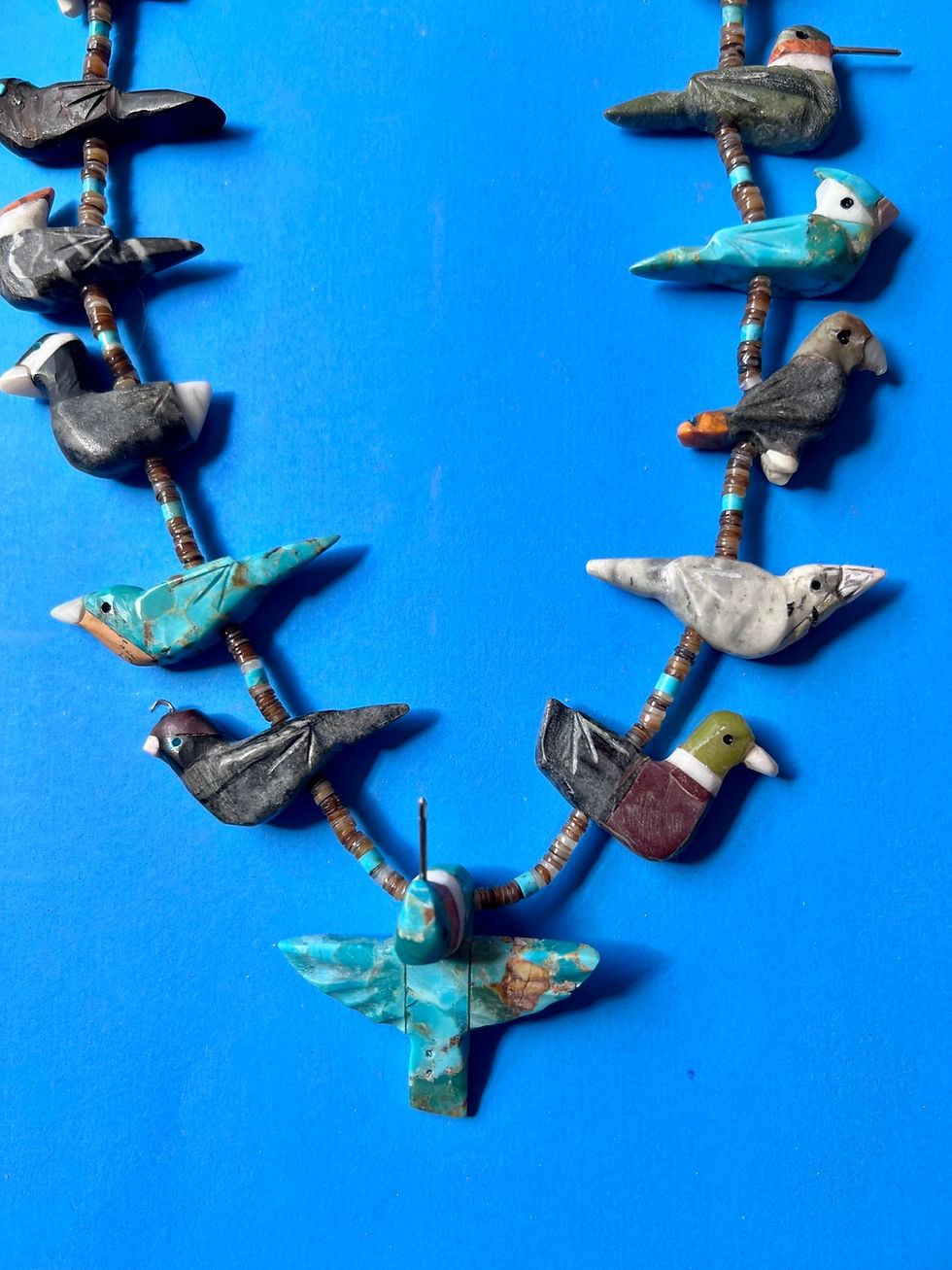 Thumbnail: Hand-Carved 17 Wild Bird Fetish Necklace by Matt Mitchell