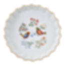 tart pan with folk art bird pattern