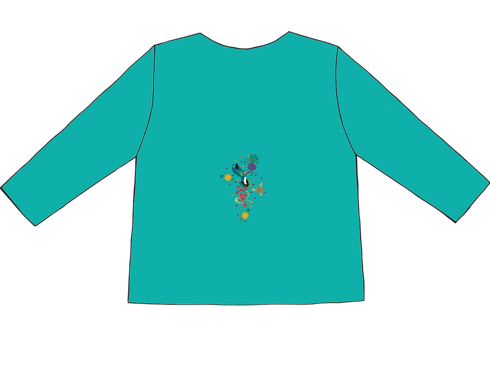 Thumbnail: Desert Huipil Bird T-shirt 3/4 sleeve by Sabaku
