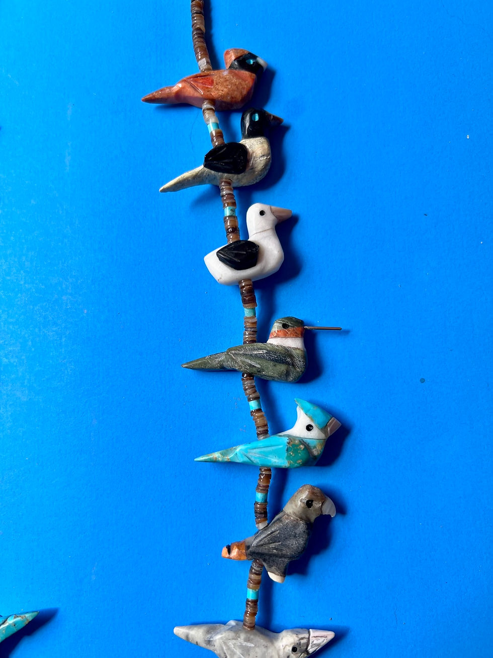 Thumbnail: Hand-Carved 17 Wild Bird Fetish Necklace by Matt Mitchell