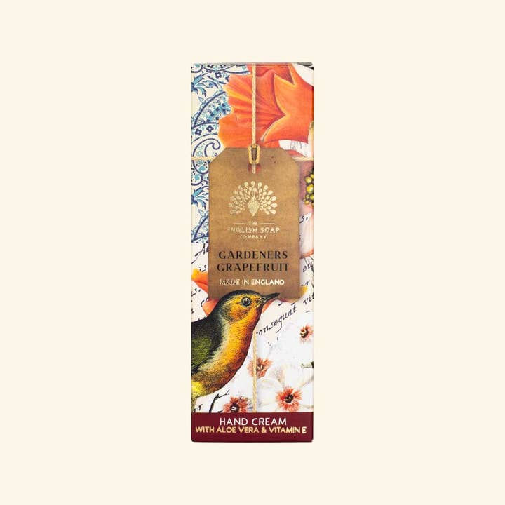 Box for Gardener's Hand Soap with colorful image of bird