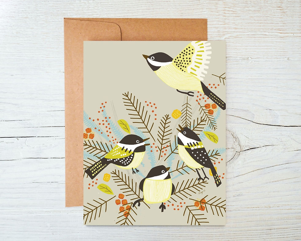 Thumbnail: Chickadees Notecard