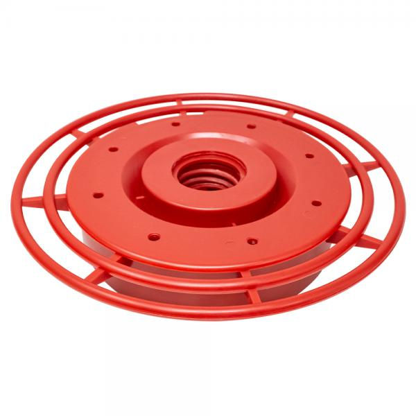 Thumbnail: An image of the two part red replacement base for any Best-1 hummingbird feeder.