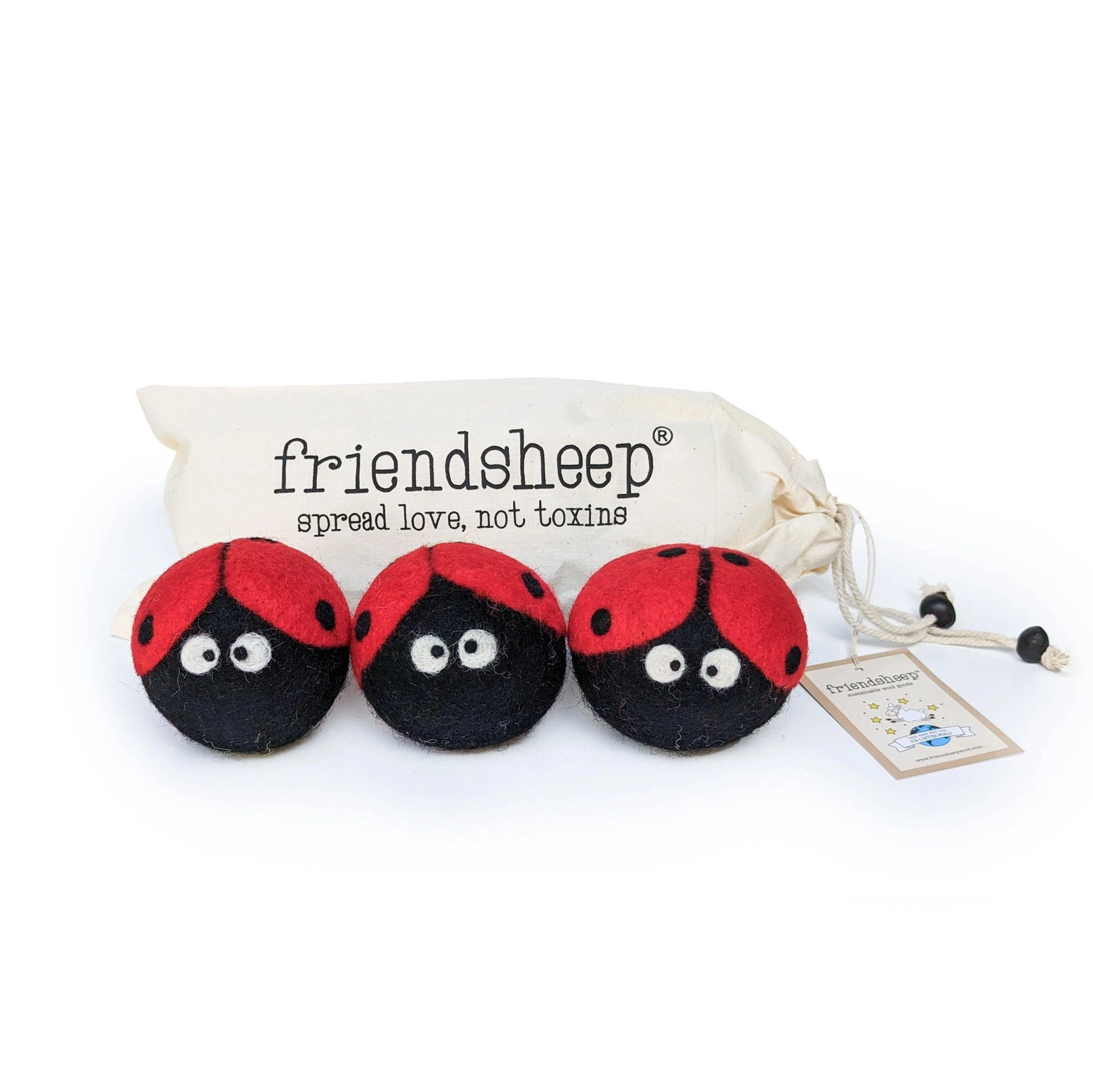 Eco-Friendly Ladybug Wool Dryer Balls