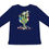 Thumbnail: Sabaku dark blue 3/4 sleeve shirt with cactus and birds pattern