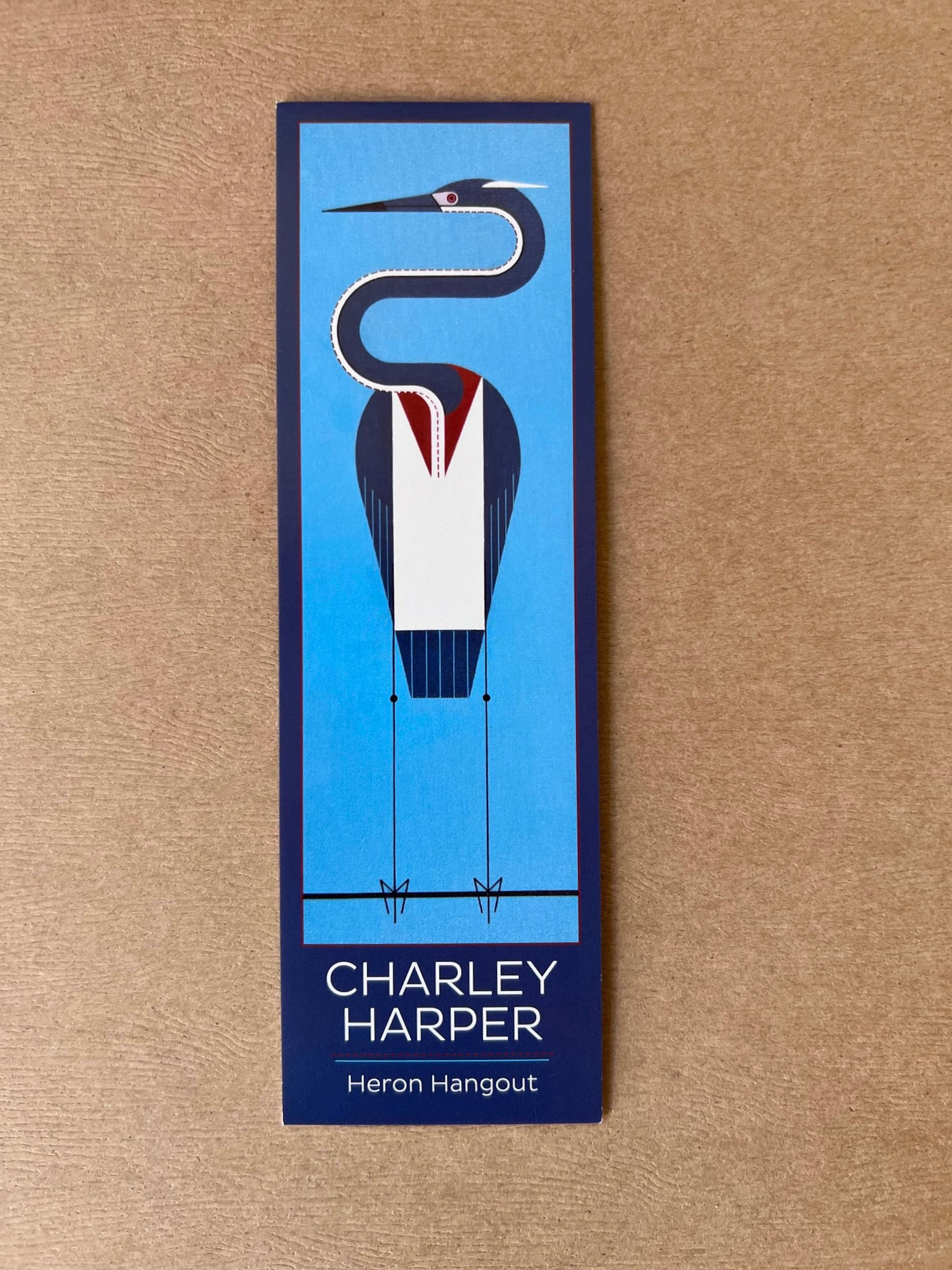 Charley Harper bookmark - Heron